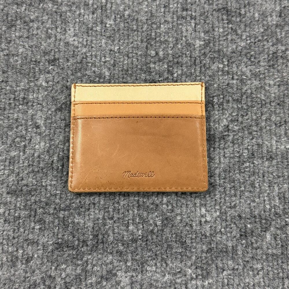 Madewell The Leather Card Colorblock Front Pocket Multi Casual Minimalist